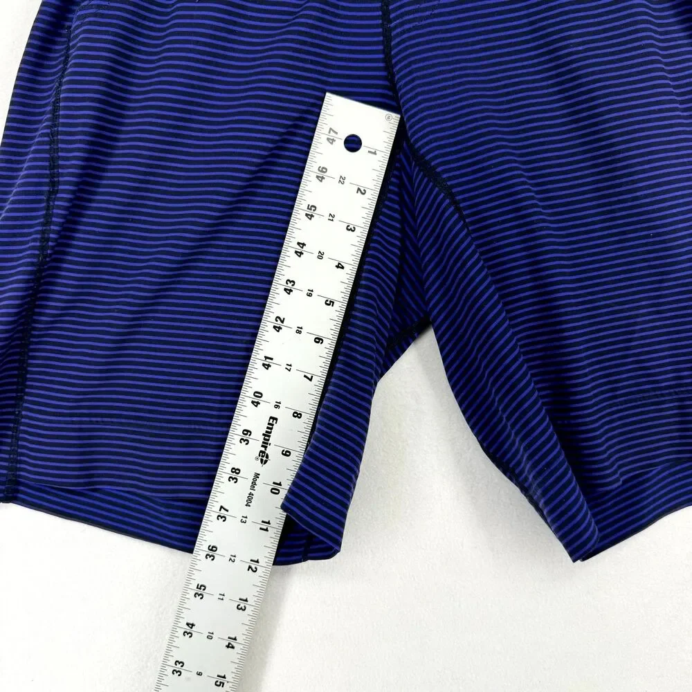 Lululemon Men's Black‎ and Blue Striped Athletic Shorts Size S